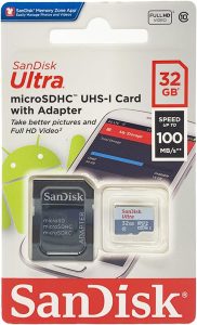 Cartão SanDisk Ultra microSDHC UHS-I, 32 GB